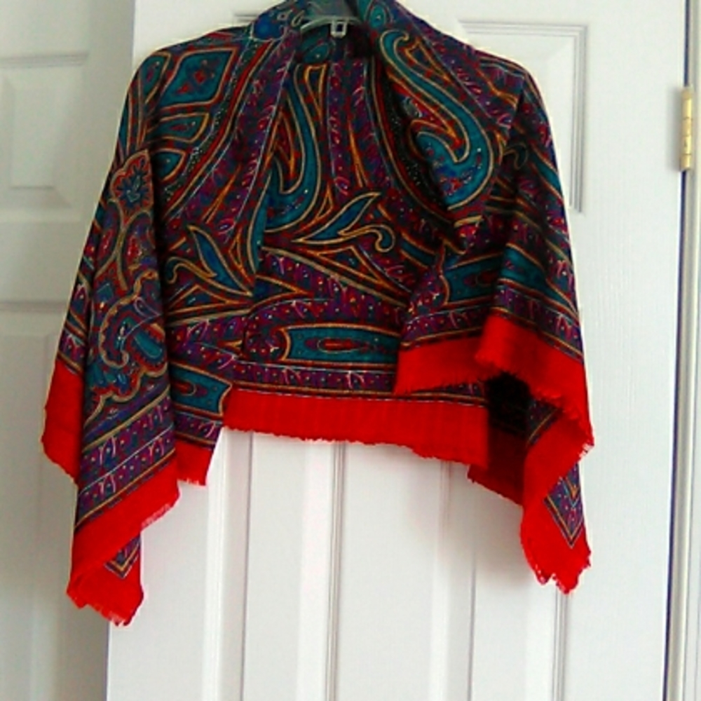 Large red scarf